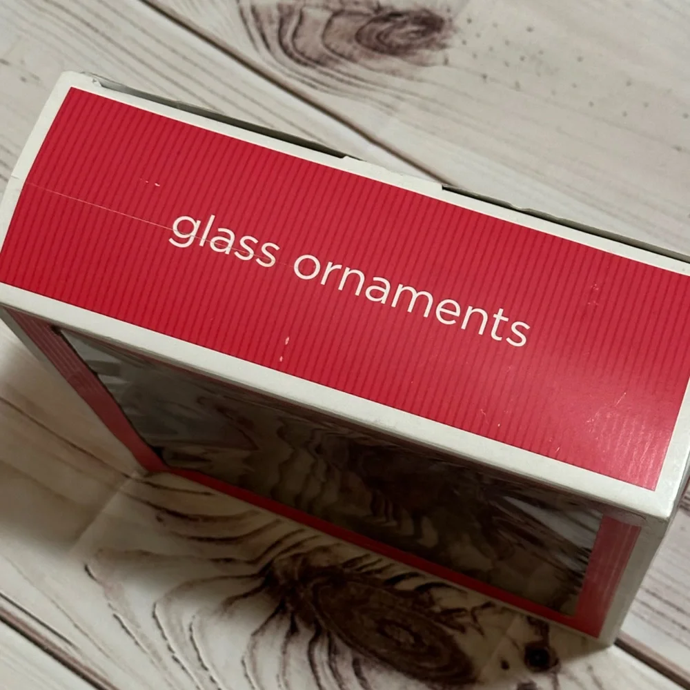 2010 Target Red Glass Ball Christmas Ornaments